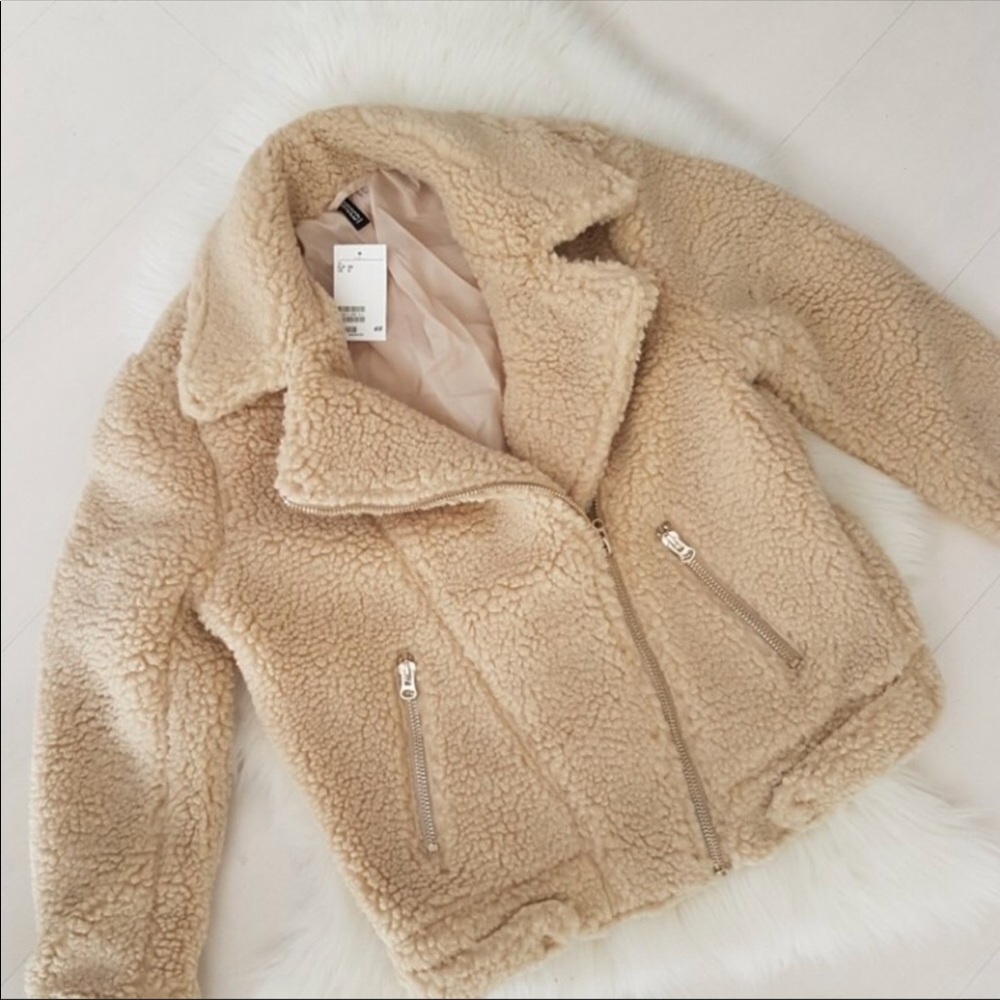 H&M’s teddy Moto jacket